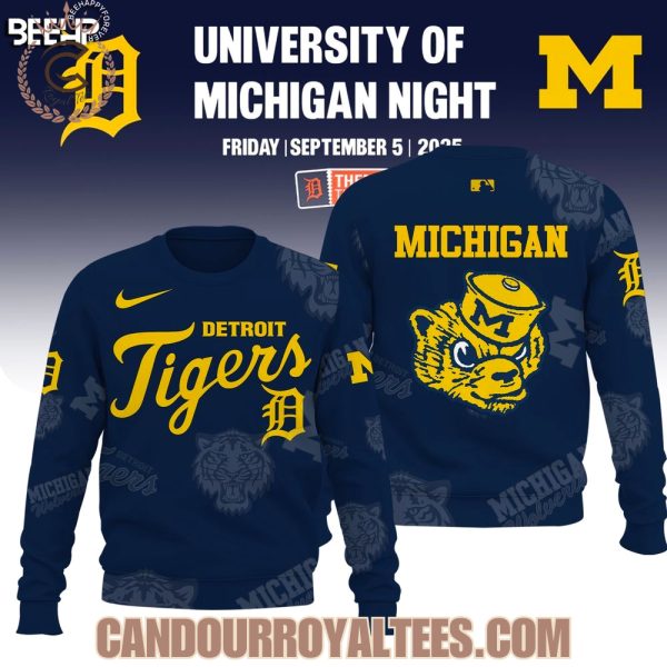 Detroit Tigers x Michigan Wolverines Night Game 2025 Hoodie