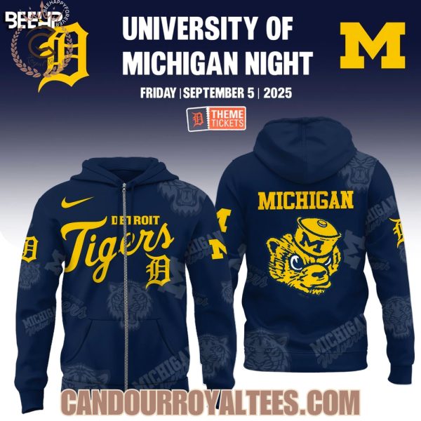 Detroit Tigers x Michigan Wolverines Night Game 2025 Hoodie