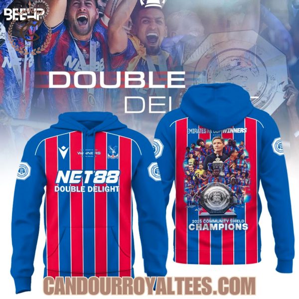 Double delight Crystal Palace 2025 Community Shield Champions Tshirt, Hoodie