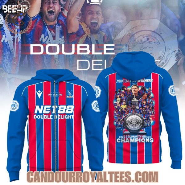 Double delight Crystal Palace 2025 Community Shield Champions Tshirt, Hoodie