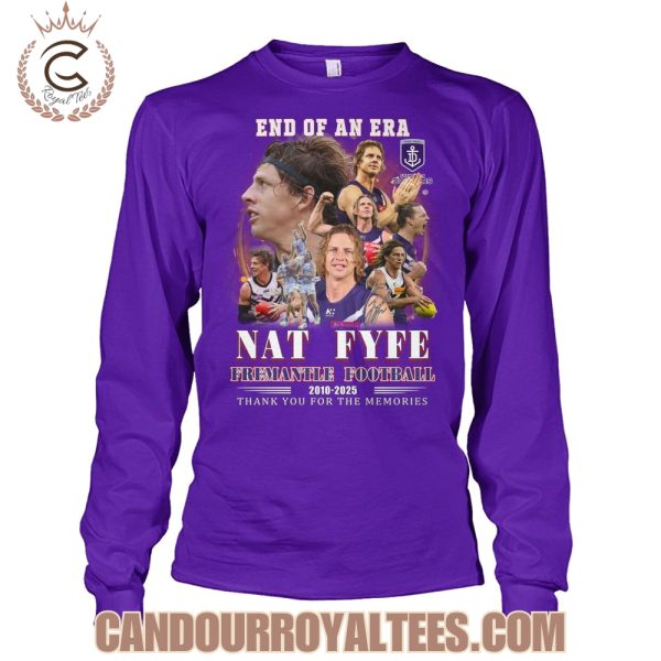 End Of An Era Nat Fyfe Fremantle Football 2010-2025 Thank You For The Memories T-Shirt