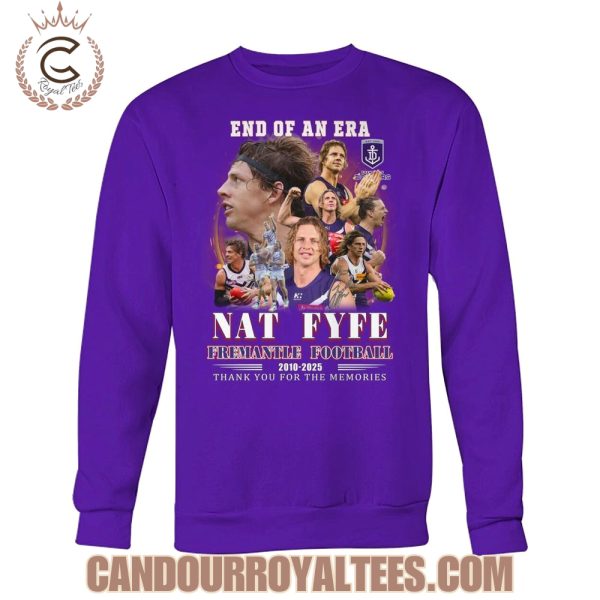 End Of An Era Nat Fyfe Fremantle Football 2010-2025 Thank You For The Memories T-Shirt