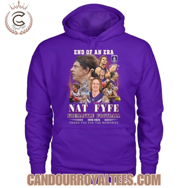 End Of An Era Nat Fyfe Fremantle Football 2010-2025 Thank You For The Memories T-Shirt