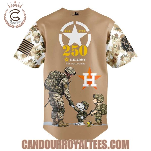 Houston Astros Peanuts Happy 250th U.S Army Jersey