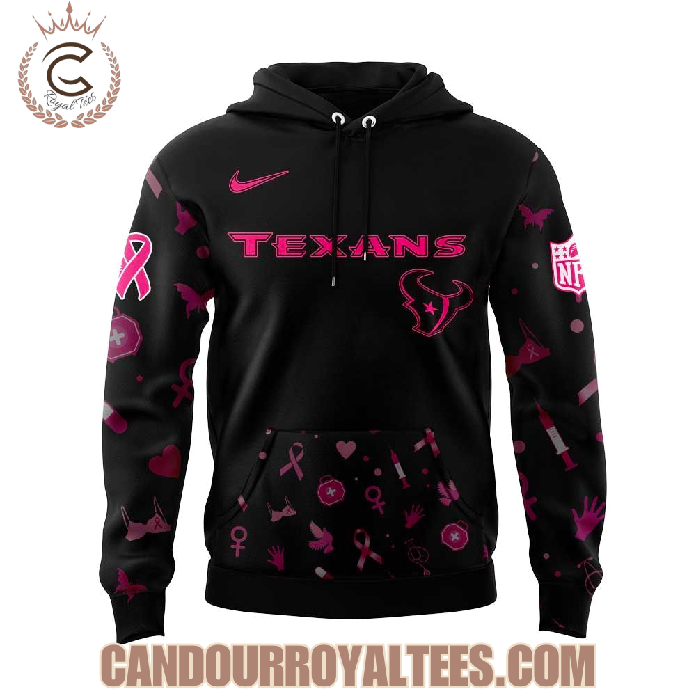 Houston Texans Nobody Fights Alone Breast Cancer Hoodie Houston Texans Nobody Fights Alone Breast Cancer Hoodie