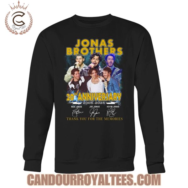 Jonas Brothers 20th Anniversary 2005-2025 Thank You For The Memories T-Shirt