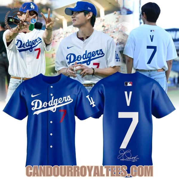 Los Angeles Dodgers x Kim Taehyung Signature V 7 Blue Jersey