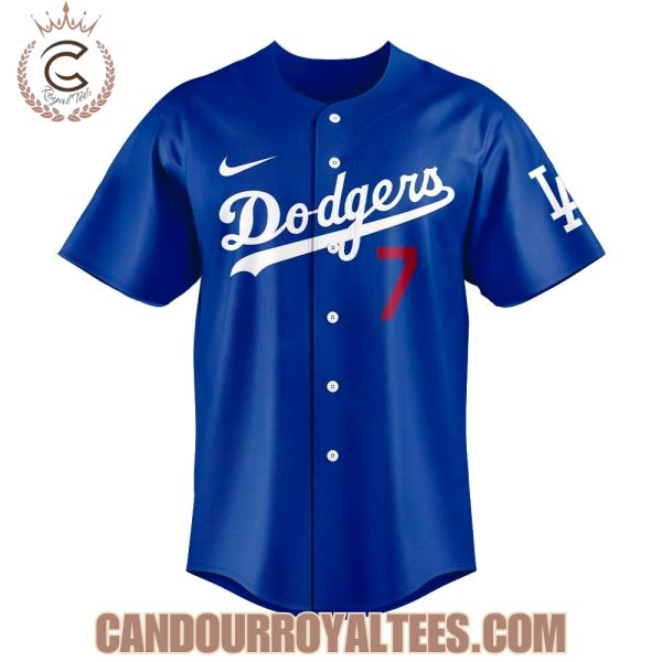 Los Angeles Dodgers x Kim Taehyung Signature V 7 Blue Jersey