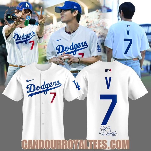 Los Angeles Dodgers x Kim Taehyung Signature V 7 White Jersey