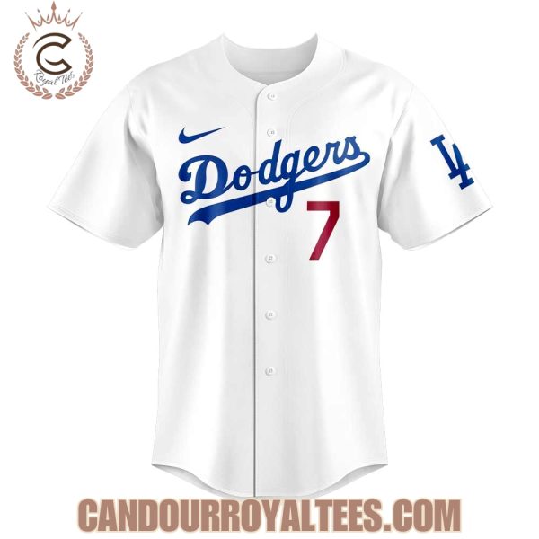 Los Angeles Dodgers x Kim Taehyung Signature V 7 White Jersey