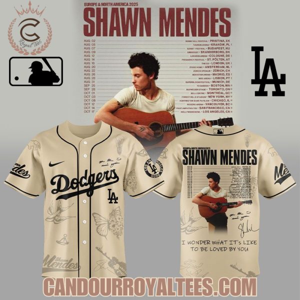 Los Angeles Dodgers x Shawn Mendes 2025 European And North American Tour Jersey