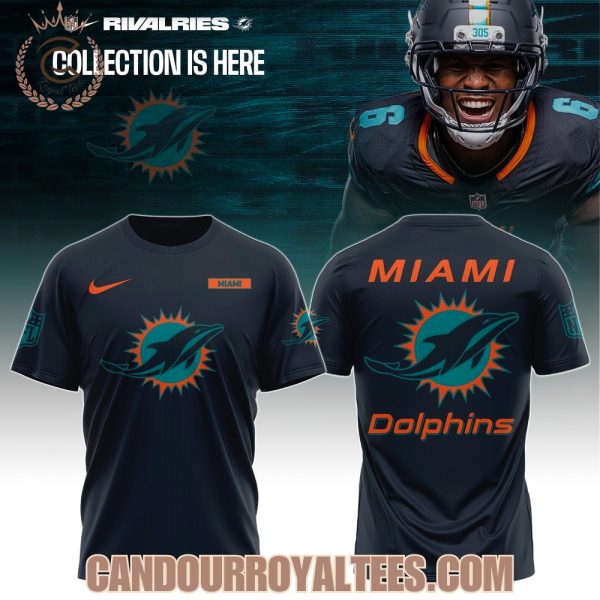 Miami Dolphins New Alternate Rivalry Uniform In Black Miami Wordmark Tshirt