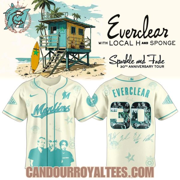Miami Marlins x Everclear Sparkle And Fade 30th Anniversary Tour 2025 Jersey
