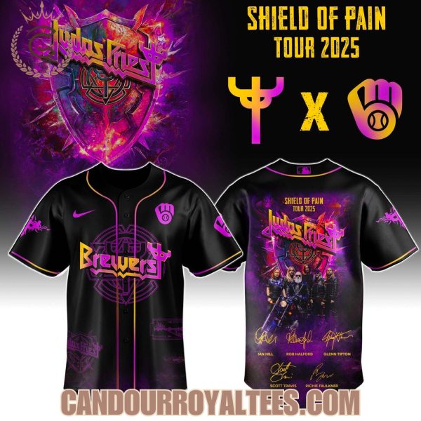 Milwaukee Brewers x Judas Priest Shield of Pain Tour 2025 Jersey