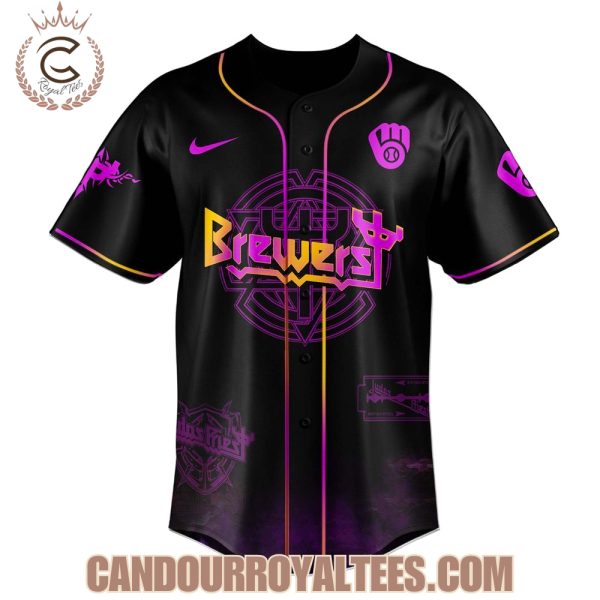 Milwaukee Brewers x Judas Priest Shield of Pain Tour 2025 Jersey