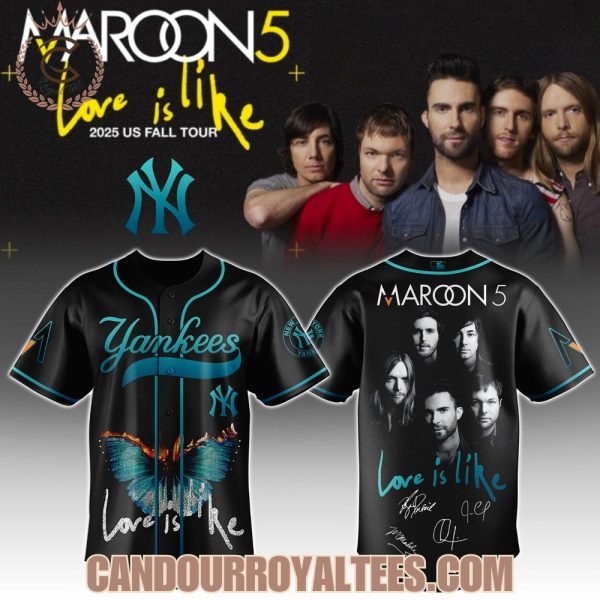 New York Yankees x Maroon5 LOVE IS LIKE Tour 2025 Jersey