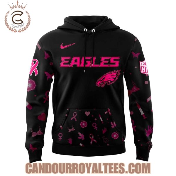 Philadelphia Eagles Nobody Fights Alone Breast Cancer Hoodie