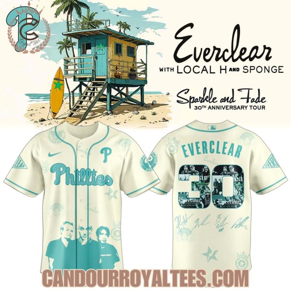Philadelphia Phillies x Everclear Sparkle And Fade 30th Anniversary Tour 2025 Jersey