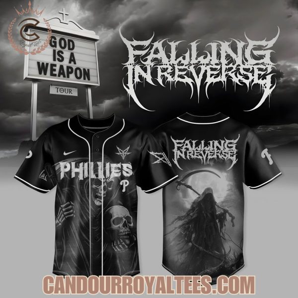Philadelphia Phillies x Falling In Reverse God Is a Weapon Tour 2025 Jersey