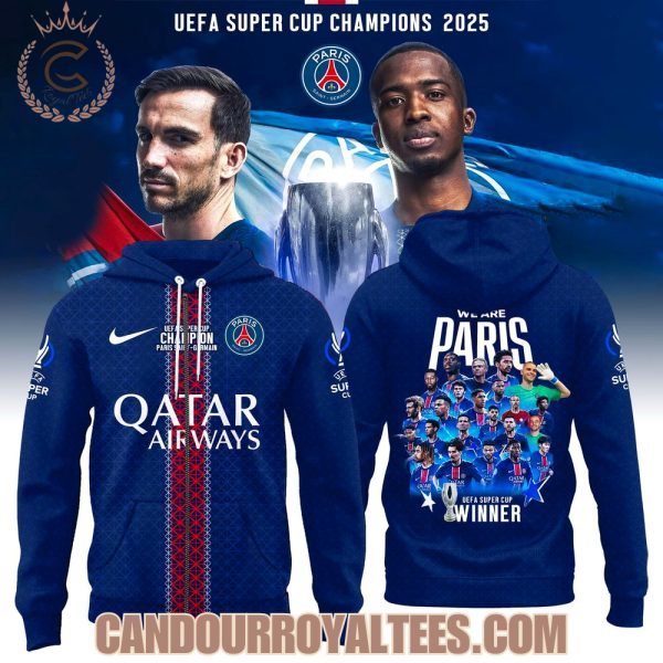 PSG UEFA Super Cup Champions 2025 Tshirt, Hoodie