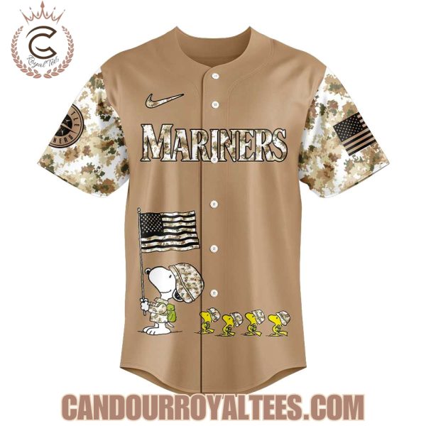 Seattle Mariners Peanuts Happy 250th U.S Army Jersey
