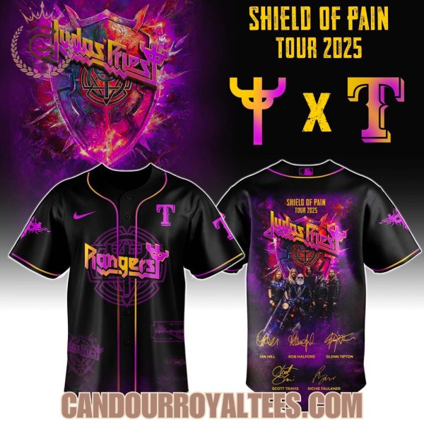 Texas Rangers x Judas Priest Shield of Pain Tour 2025 Jersey