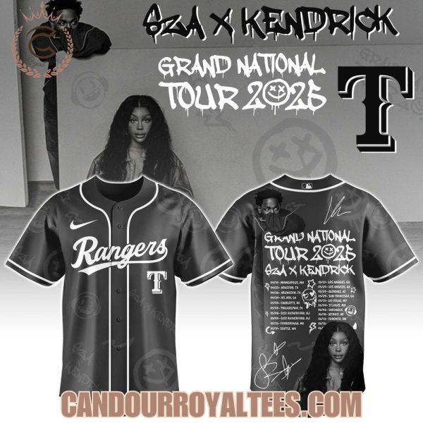 Texas Rangers x Kendrick Lamar x SZA Grand National Tour 2025 Jersey