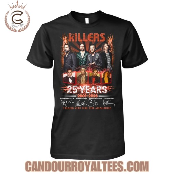 The Killers 25 Years 2001-2026 Thank You For The Memories T-Shirt