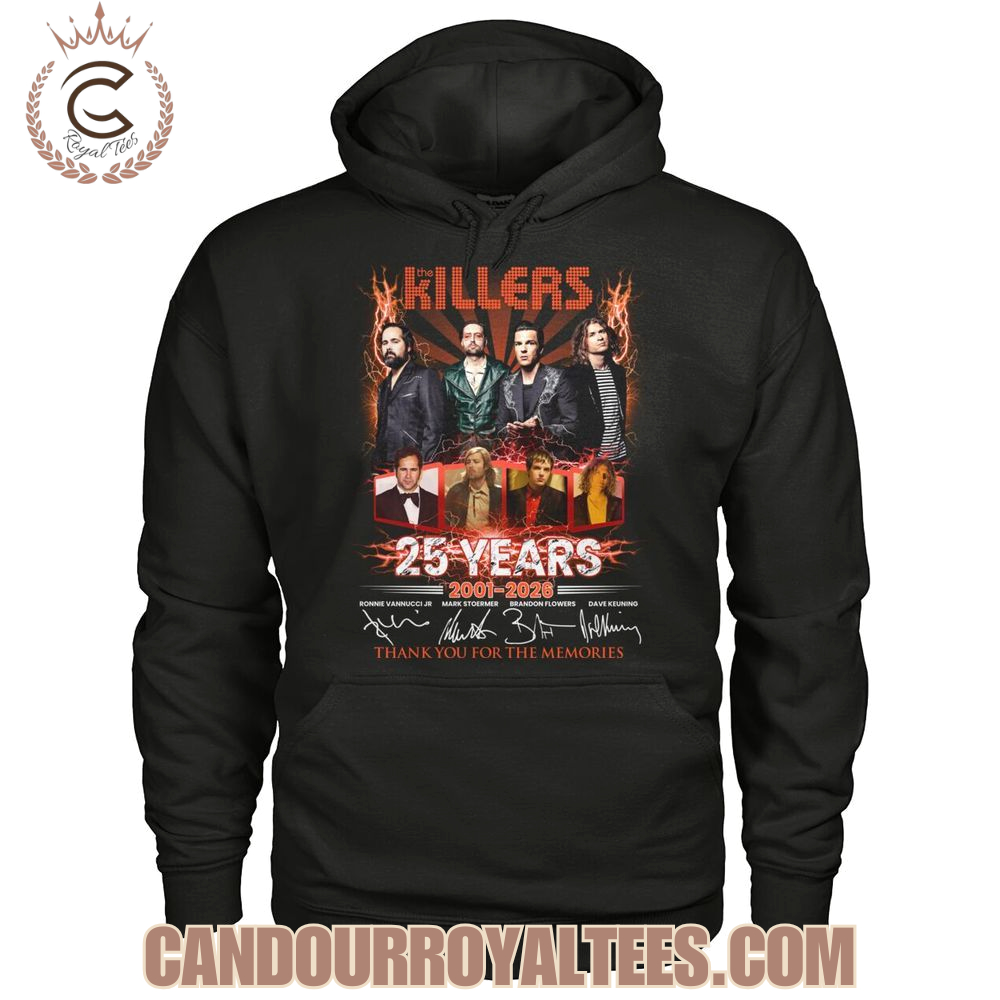 The Killers 25 Years 2001-2026 Thank You For The Memories T-Shirt The Killers 25 Years 2001-2026 Thank You For The Memories T-Shirt