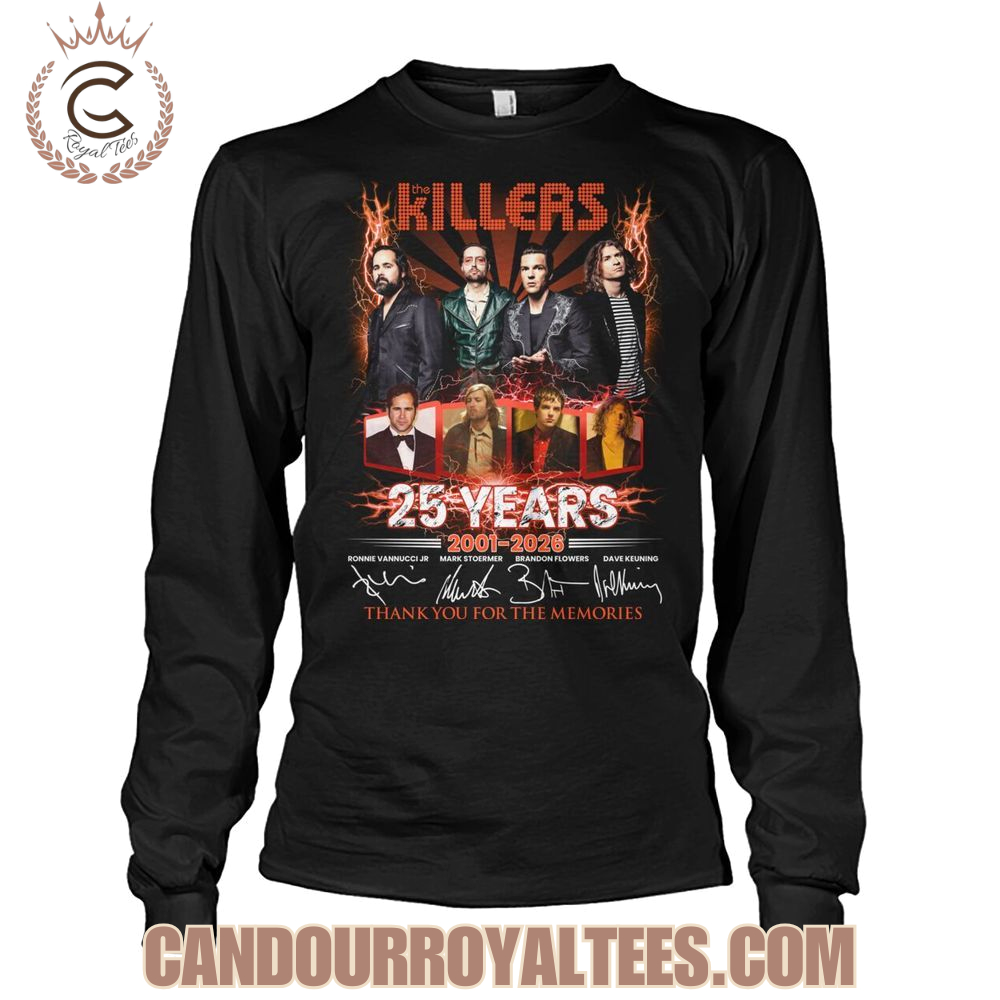 The Killers 25 Years 2001-2026 Thank You For The Memories T-Shirt The Killers 25 Years 2001-2026 Thank You For The Memories T-Shirt