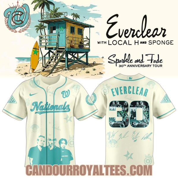 Washington Nationals x Everclear Sparkle And Fade 30th Anniversary Tour 2025 Jersey