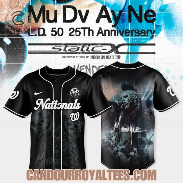Washington Nationals x Mudvayne L.D. 50 25th Anniversary Tour 2025 Jersey