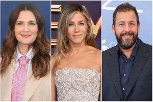 Drew Barrymore, Jennifer Aniston and Adam Sandler