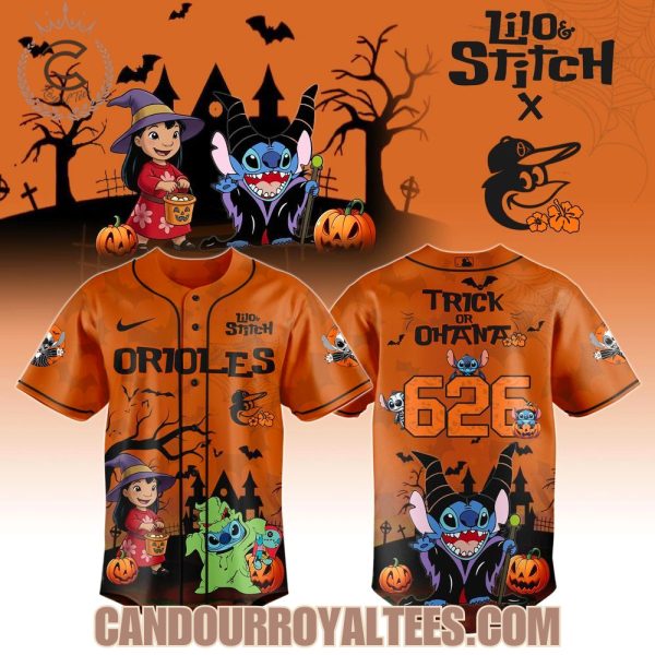 Baltimore Orioles x 626 Lilo & Stitch Trick or Treat Jersey