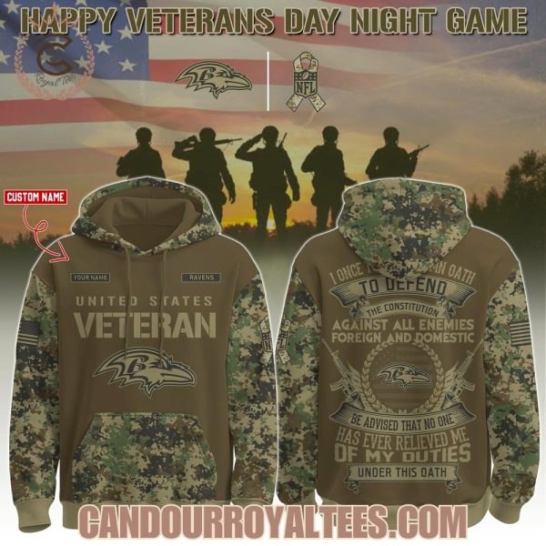Baltimore Ravens Happy Veterans Day Night Game Hoodie