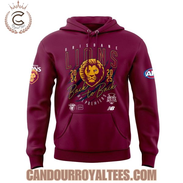 Brisbane Lions Back To Back AFL Premiers 2025 Tshirt, Hoodie