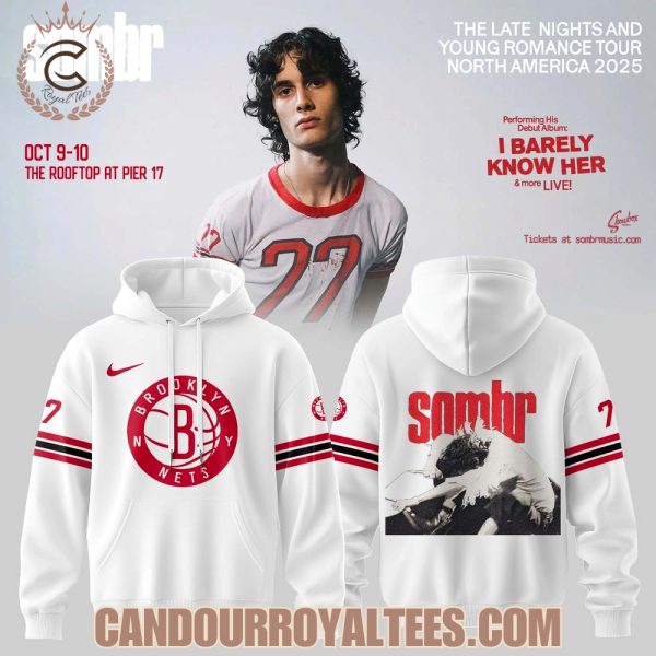 Brooklyn Nets x Sombr The Late Nights & Young Romance Tour Merch Hoodie