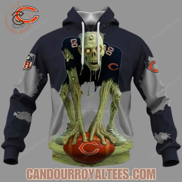 Chicago Bears Zombie Halloween Design Hoodie