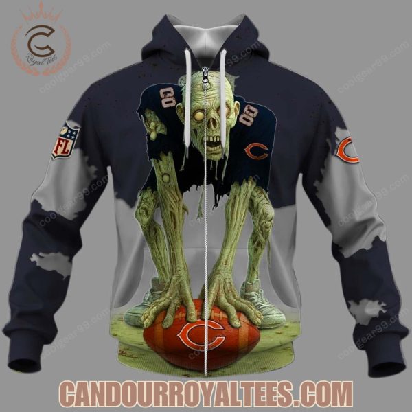 Chicago Bears Zombie Halloween Design Hoodie