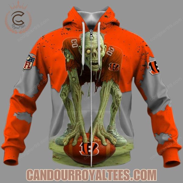 Cincinnati Bengals Zombie Halloween Design Hoodie