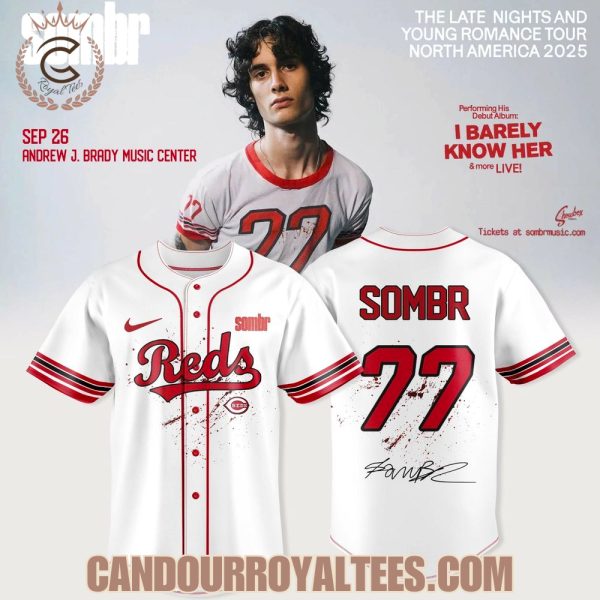 Cincinnati Reds X Sombr – The Late Nights & Young Romance Tour Merch Jersey