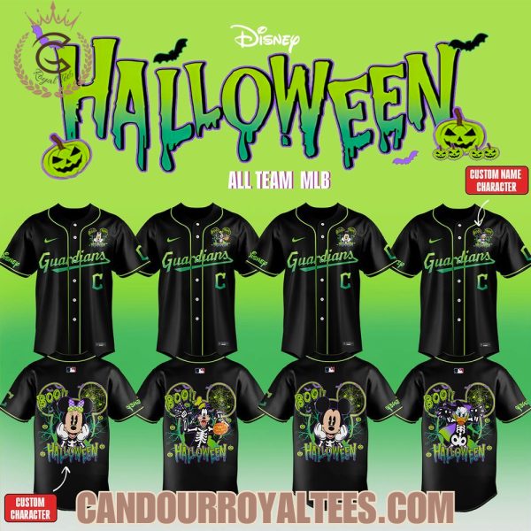 Cleveland Guardians Disney Halloween All Characters Baseball Jersey
