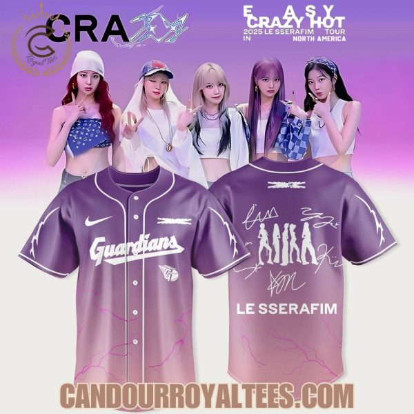 Cleveland Guardians X LE SSERAFIM – 2025 EASY CRAZY HOT TOUR MERCH Jersey