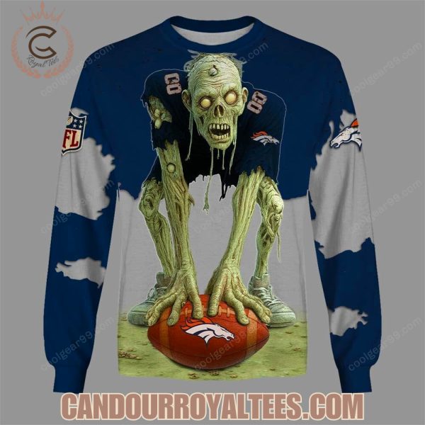 Denver Broncos Zombie Halloween Design Hoodie