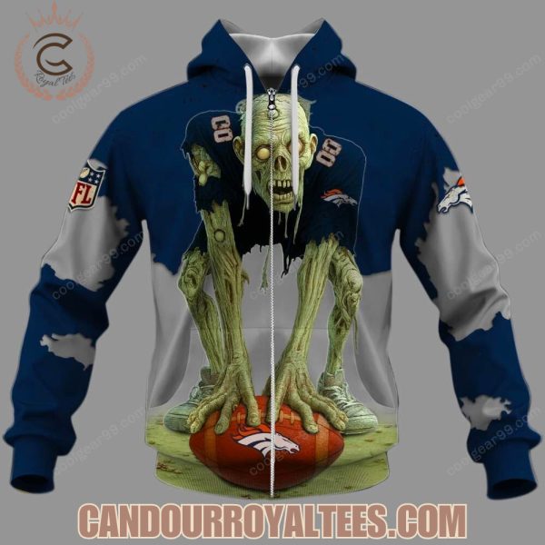 Denver Broncos Zombie Halloween Design Hoodie
