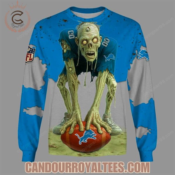 Detroit Lions Zombie Halloween Design Hoodie