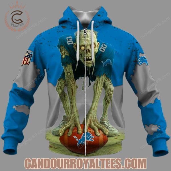 Detroit Lions Zombie Halloween Design Hoodie