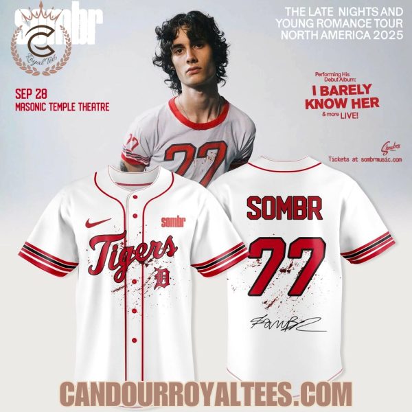 Detroit Tigers X Sombr – The Late Nights & Young Romance Tour Merch Jersey