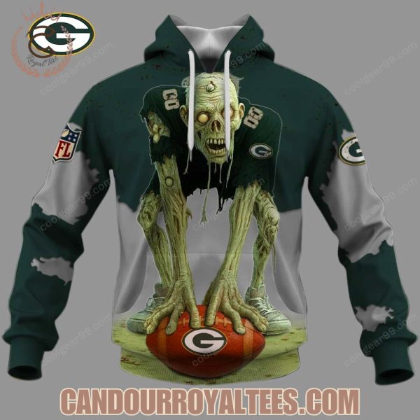 Green Bay Packers Zombie Halloween Design Hoodie