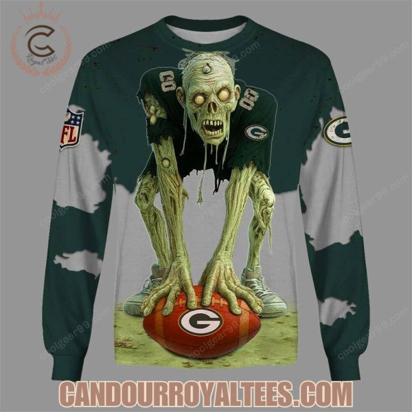 Green Bay Packers Zombie Halloween Design Hoodie